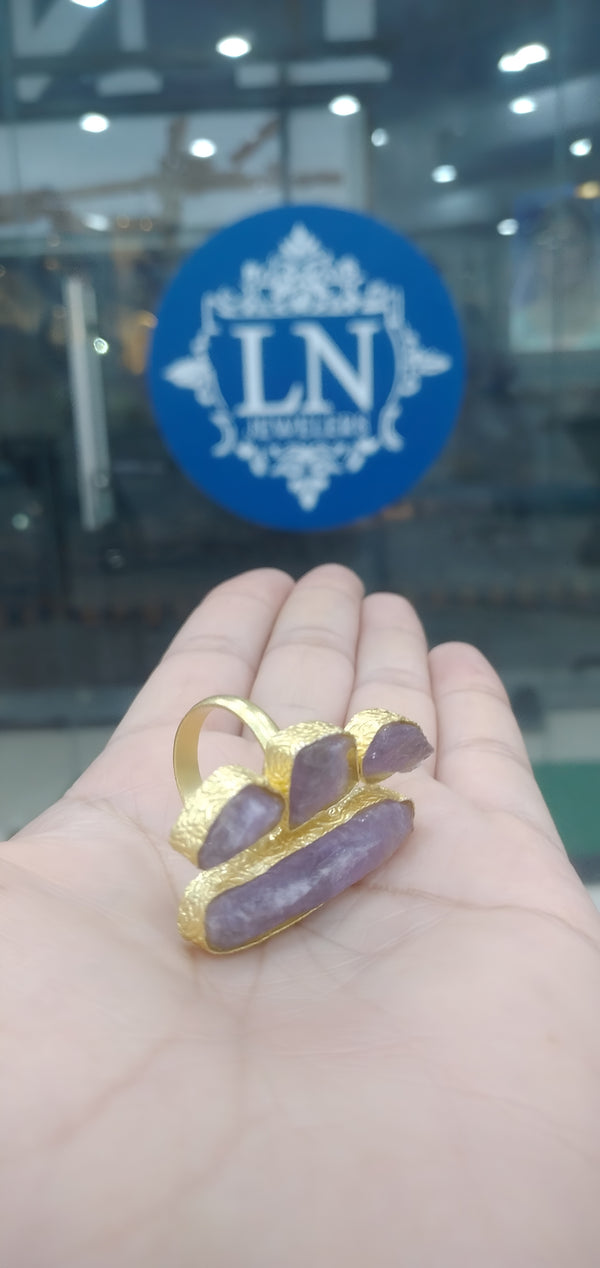 Real Purple Stone Necklace Set