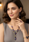 Real Purple Stone Necklace Set