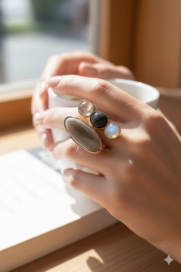 Real dark green Stone Necklace Set