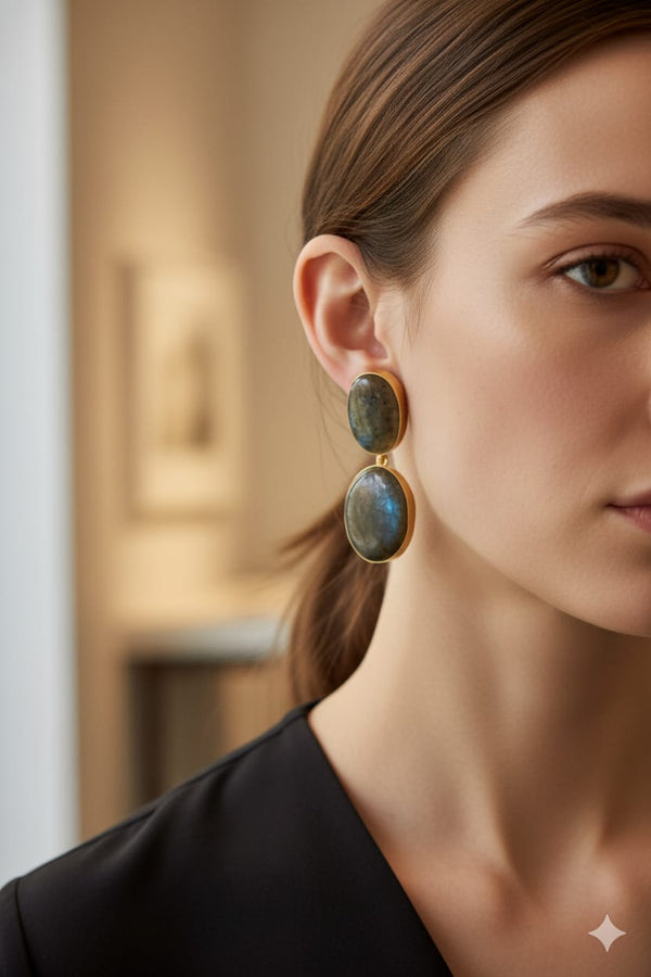 Real dark green Stone Necklace Set