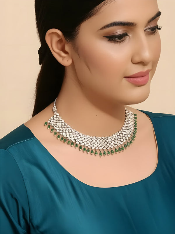 Green Glamour Statement Necklace